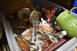 A selection of ceramic plates and glass wares