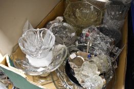 A selection of glass wares including vase and bowls
