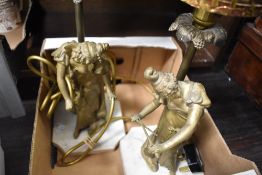 Two spelter figures as lamp bases