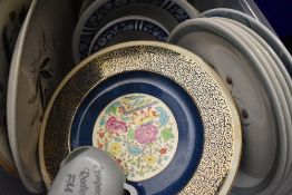 A selection of ceramic plates including Burleigh ware