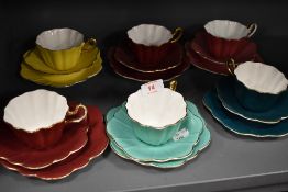 A group of six Royal Stuart (Spencer Stevenson) coloured trios