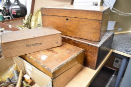 A group of three 19th century boxes together with a Coredoxa Petit Ducs cigar box