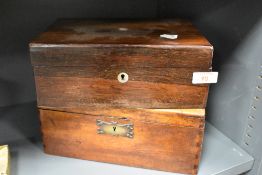 A Victorian mahogany rectangular box, with applied cartouche engraved 'E.P Ludweeks 1884', sold