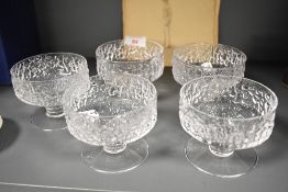 A group of five Ravenhead 'Siesta' bark-textured sundae glasses
