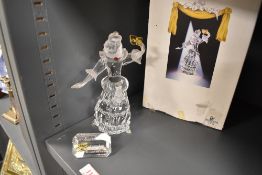 A crystal glass Swarovski figure study of the Columbine annual figurine with box