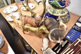 A Beswick pottery greyhound figure 'Ch Jovial Roger' together with a selection of other animal