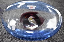 A signed limited edition James Mason for Caithness 'Freestyle' art glass bowl, with colour strands