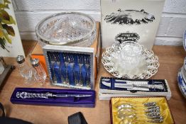 A collection of items including Royal Doulton crystal bowl, Edinburgh crystal knife in box, Stuart
