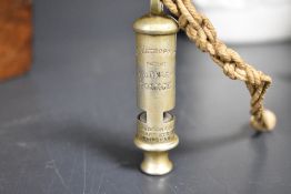 A J Hudson & Co (244 Barr Street, Birmingham) 'The Metropolitan' patent 'Burnley Police' whistle