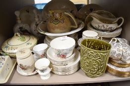 A good collection of mixed ceramics including Royal Doulton cheese or butter dish with swallow and