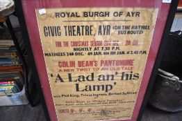 A Royal Burgh of Ayr Civic theatre poster, around early to mid 20th century, for A Lad an' his