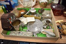 A miscellany of items amongst which are a set of early 19th century grape shears,plated dressing