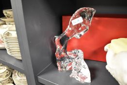 Two glass Baccarat studies, Dog seated and Horse rearing, both boxed