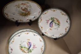 A group of Royal Doulton 'Chelsea Bird' pattern wares, five plates and one oval dish