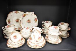 A selection of Adderly Fine Bone China floral teawares, to include eight, cups, various saucers,