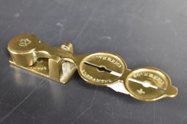 A set of antique brass Sovereign scales.