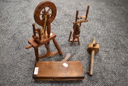 A vintage wooden moulding plane, stamped Joseph Marples, R.Bowden. A Vintage marking guage, marked