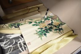 Two oriental wall hangings, possibly silk or silk blend.AF.