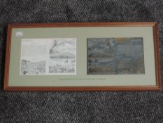 A print, after Alfred Wainwright, Langdales, and the original printing plate from Ltd Ed Westmorland