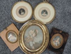 A pair of prints, circular, after Lawrence and Reynolds, Elizabeth The Countess Grosvenor, and