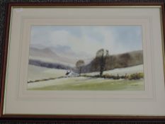 A watercolour, R Witchard, Lakeland landscape, signed, 23 x 38cm, plus frame and glazed