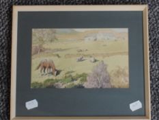 A watercolour, Henry W Bracken, farmstead, signed, 15 x 20cm, plus frame and glazed
