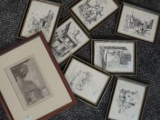 An engraving, after Westall, Kendal, 11 x 16cm , and a collection of prints, after F H, Kendal,