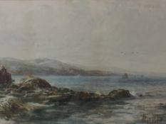 A watercolour, Albert Pollitt, coastal landscape, signed and dated 1895, 23 x 41cm, plus frame and
