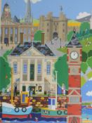 An acrylic painting, Chas Jacobs, Lancaster montage, signed, 38 x 26cm, plus frame and glazed