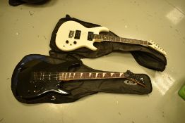 Two electric guitars, Columbus and Aria