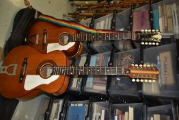 Two vintage Eko 12 string guitars