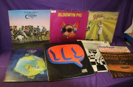 A seven album lot with prog interest - Blodwyn Pig , Yes and Genesis in this lot