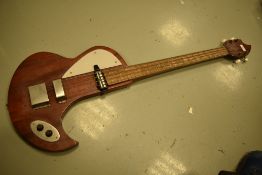 An unusual hand built bass guitar