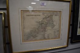 A vintage map print of Cumberland and similar
