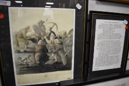 A print relating to the Barrow diggers