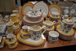 A impressive part dinner and breakfast service by Villeroy and Boch in the Gallo design appears