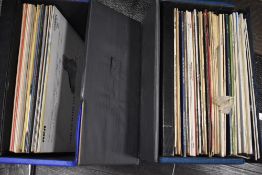 Two cases of vintage vinyl records including Elvis and Abba