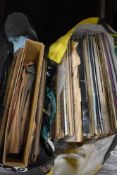 A selection of vinyl record albums a mixed lot including shellac etc