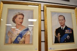 A pair of Royal related prints of HM Queen Elizebeth and HM the Duke of Edinburgh.