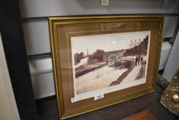 A photographic print of Carnforth canal tow path