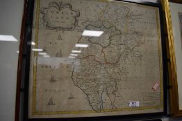An antique map print of Cumberland after John Churchill