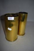 Two brass military ammunition cases both for WW2