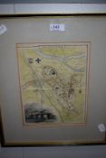 A vintage map print of Carlisle