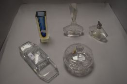An art deco dressing table set in clear cut glass also a Vetri Molati vase