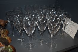 A selection of clear cut crystal glass wares attributed to Luigi Bormioli