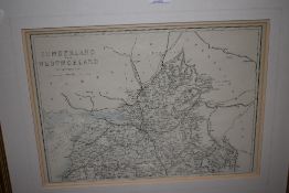 A map, Edward Weller, Cumberland and Westmorland, published Casell, Peter and Calpin Ludgate Hill,