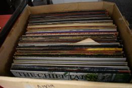A selection of vinyl record albums including soul and rock interest