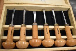 A set of wood carving tools or chisels