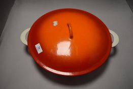 A Descoware caserole lidded dish cast iron and enamel