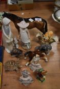 A selection of figures and figurines including Sylvac and Doulton